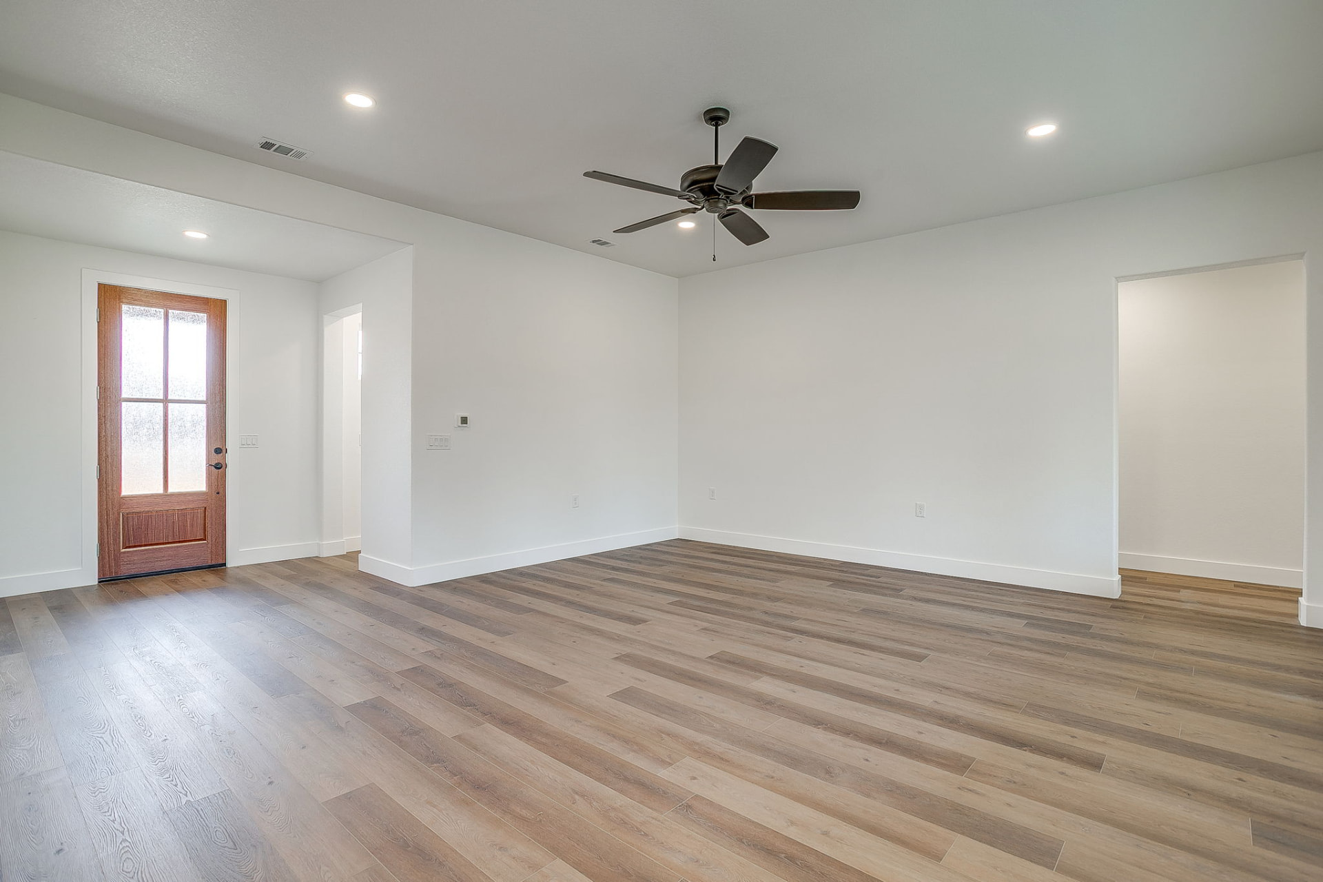 Living room fireplace wall and built-in detailing