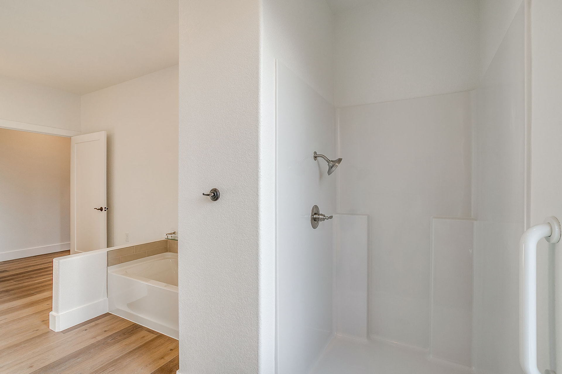 Interior hallway with linen storage
