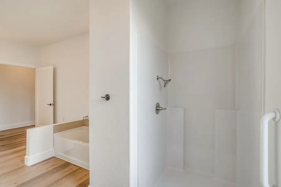 Interior hallway with linen storage